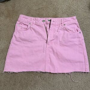 Pink topshop cutoff mini skirt sz 6